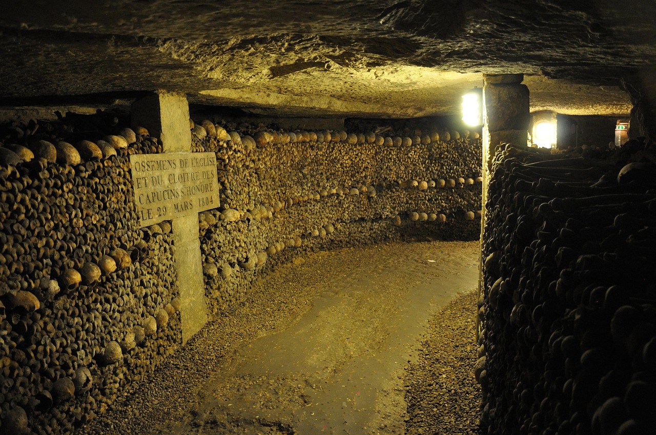 paris, catacombs, graveyard